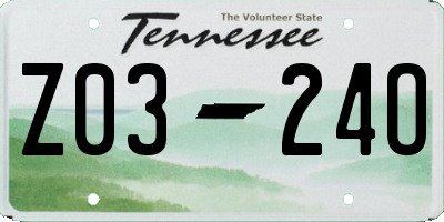 TN license plate Z0324O