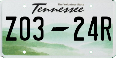 TN license plate Z0324R