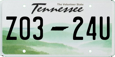 TN license plate Z0324U