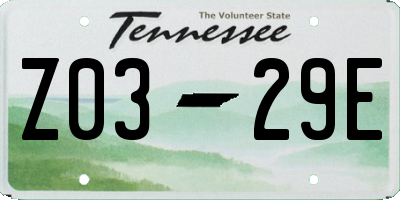 TN license plate Z0329E