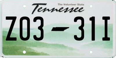 TN license plate Z0331I