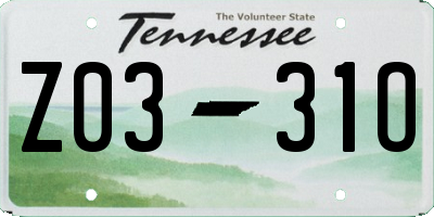 TN license plate Z0331O