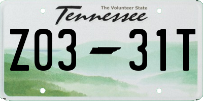 TN license plate Z0331T