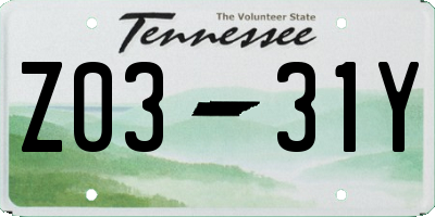 TN license plate Z0331Y