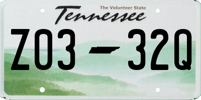 TN license plate Z0332Q