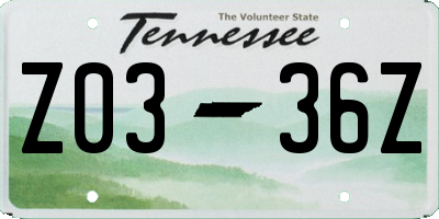 TN license plate Z0336Z