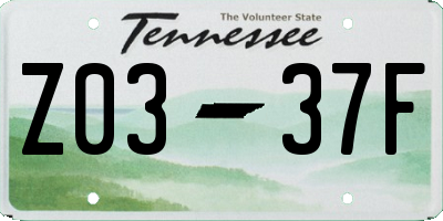 TN license plate Z0337F