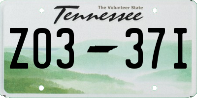 TN license plate Z0337I