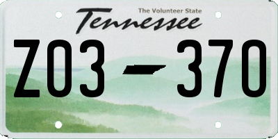 TN license plate Z0337O