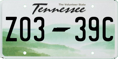 TN license plate Z0339C