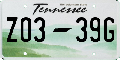 TN license plate Z0339G