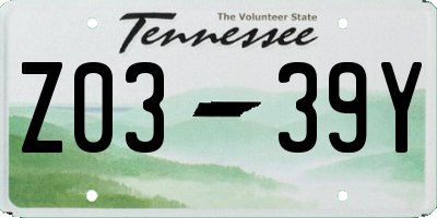 TN license plate Z0339Y