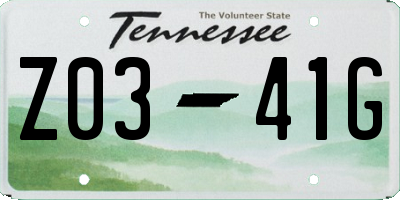 TN license plate Z0341G