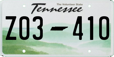 TN license plate Z0341O
