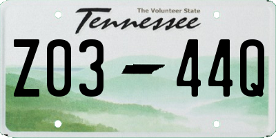 TN license plate Z0344Q