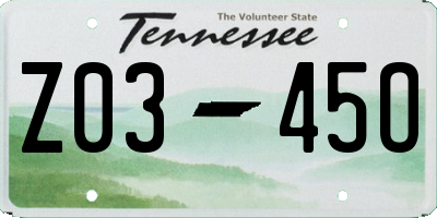 TN license plate Z0345O
