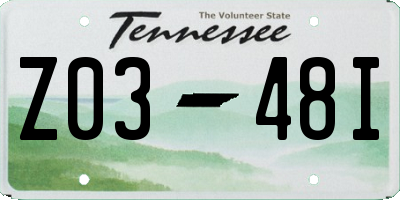 TN license plate Z0348I