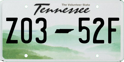 TN license plate Z0352F