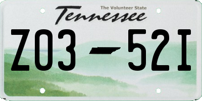 TN license plate Z0352I