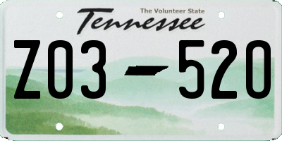 TN license plate Z0352O