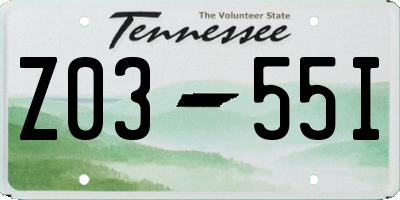 TN license plate Z0355I