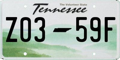 TN license plate Z0359F