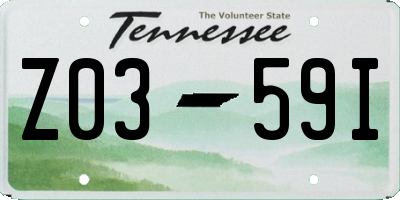 TN license plate Z0359I