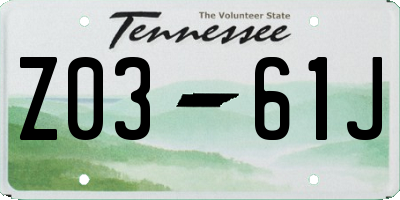 TN license plate Z0361J
