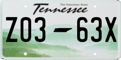 TN license plate Z0363X