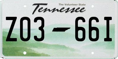 TN license plate Z0366I
