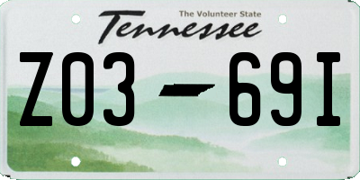 TN license plate Z0369I