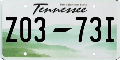 TN license plate Z0373I