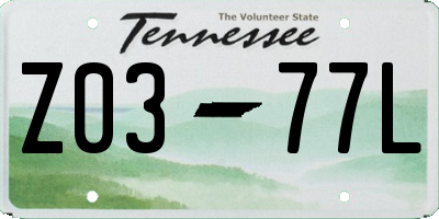 TN license plate Z0377L