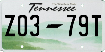 TN license plate Z0379T