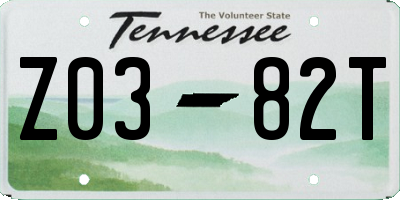 TN license plate Z0382T