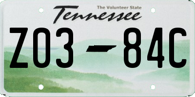 TN license plate Z0384C