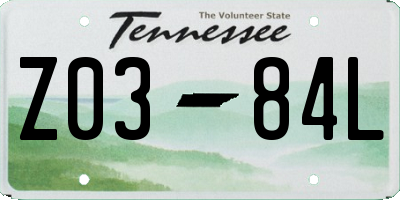 TN license plate Z0384L