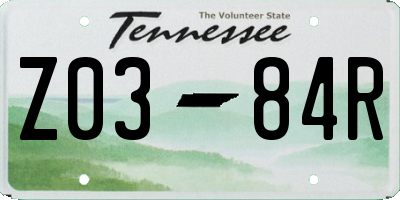 TN license plate Z0384R