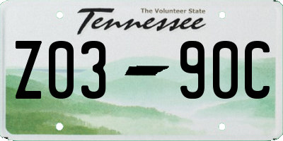 TN license plate Z0390C