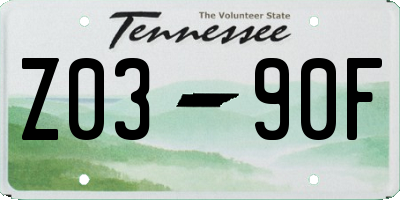 TN license plate Z0390F