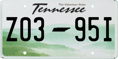 TN license plate Z0395I