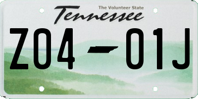 TN license plate Z0401J
