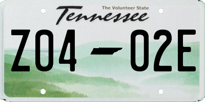 TN license plate Z0402E