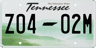 TN license plate Z0402M