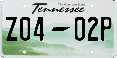 TN license plate Z0402P