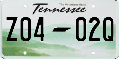 TN license plate Z0402Q