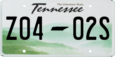 TN license plate Z0402S