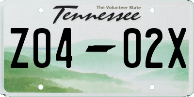 TN license plate Z0402X