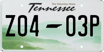 TN license plate Z0403P