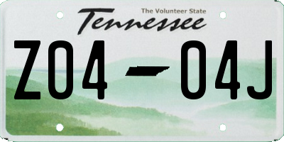 TN license plate Z0404J